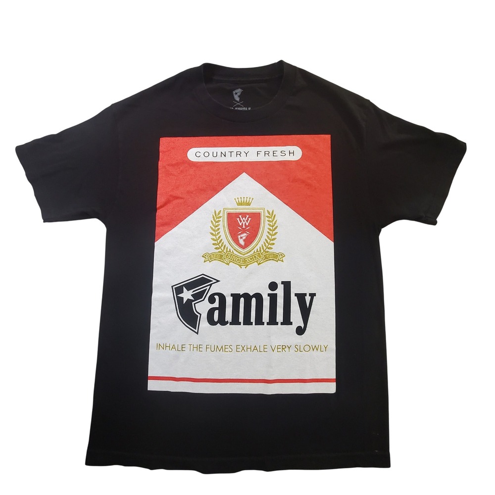 Famous Stars & Straps x Yelawolf Family Graphic T-Shirt Black Large USA Made Tee